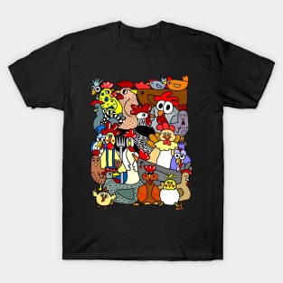 Cartoon Chickens T-Shirt